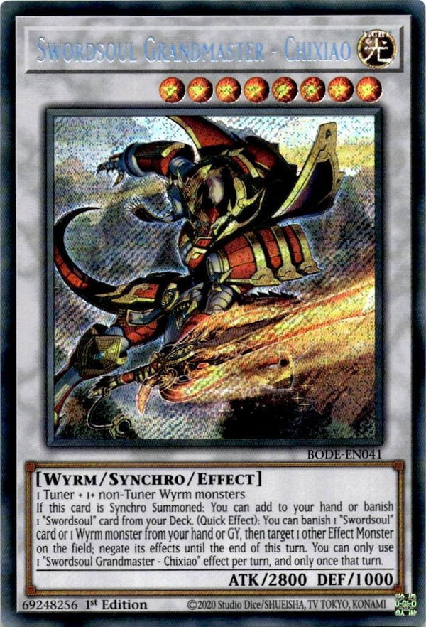 Yugioh Swordsoul Grandmaster - Chixiao BODE-EN041 Secret Rare 1st Edition NM