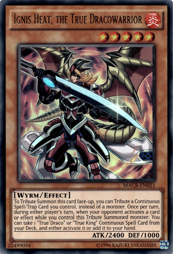 Yugioh Ignis Heat, the True Dracowarrior MACR-EN021 Ultra Rare 1st/unl Ed LP