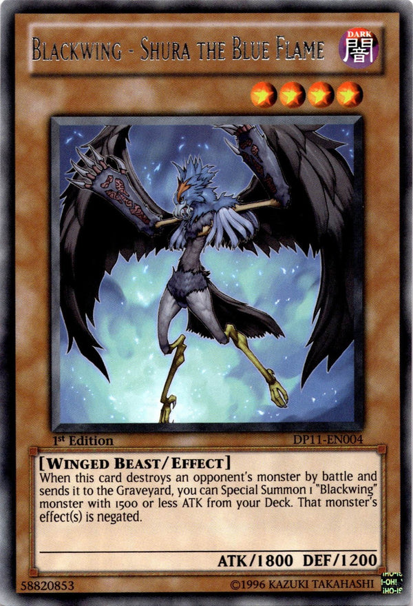Yugioh Blackwing - Shura the Blue Flame DP11-EN004 Rare 1st Edition NM