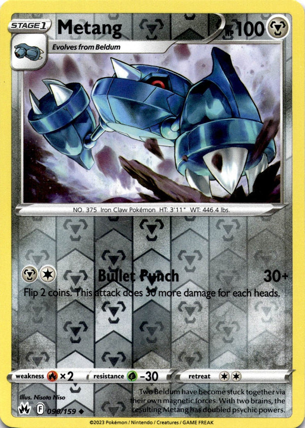 Pokemon Metang 090/159 Crown Zenith Reverse Holo VLP/NM