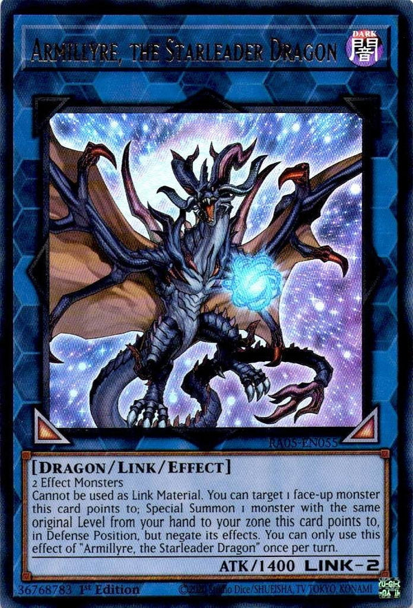 Yugioh Armillyre, the Starleader Dragon RA05-EN055 NA Print Ultra Rare 1st Ed NM