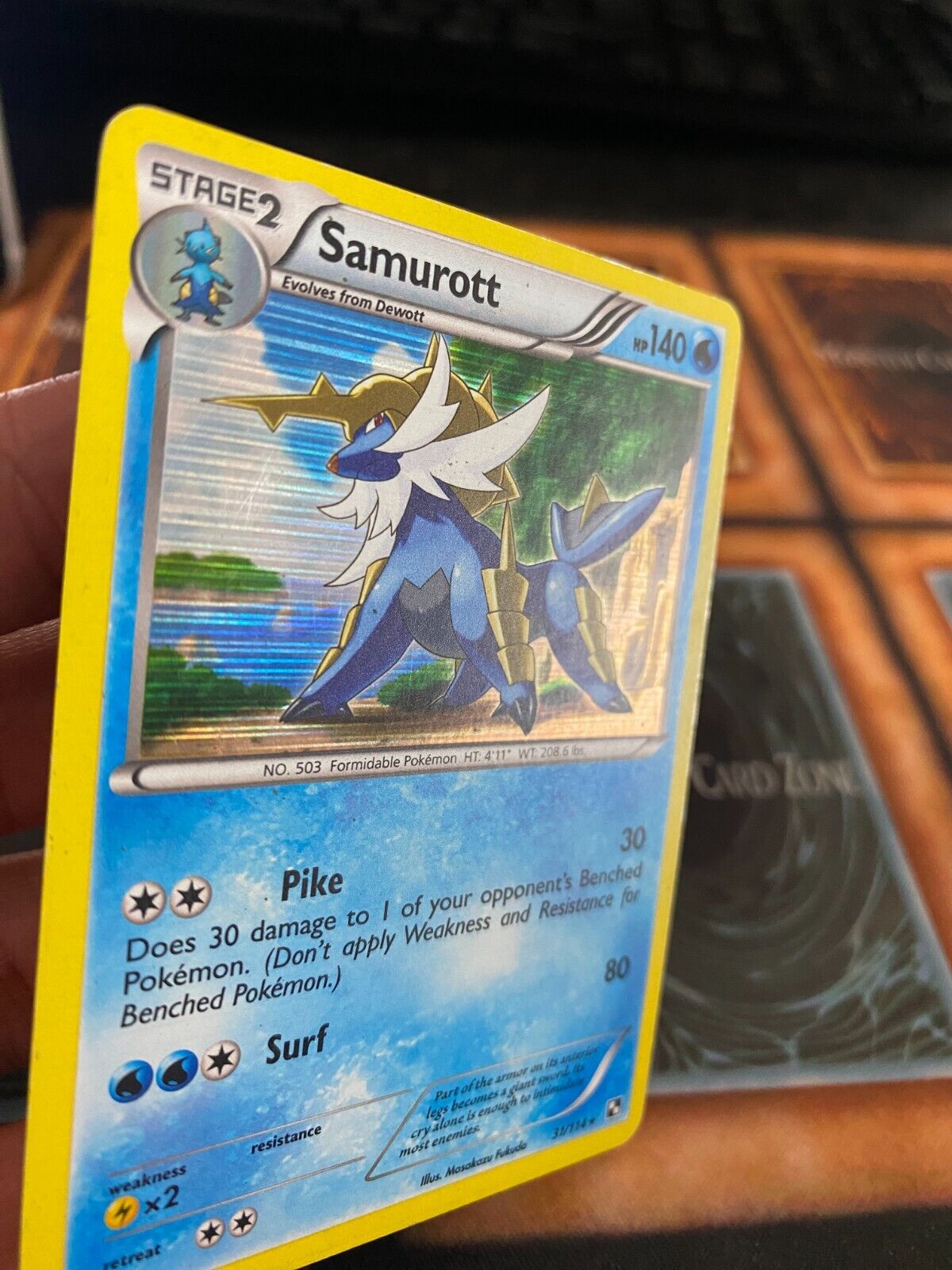 Pokemon Samurott 31/114 Black White Base Holo MP-LP