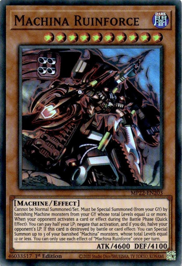 Yugioh Machina Ruinforce MP22-EN203 Super Rare 1st Edition NM