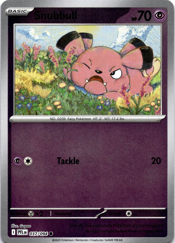 Pokemon Snubbull 037/094 Phantasmal Flames Reverse Holo NM