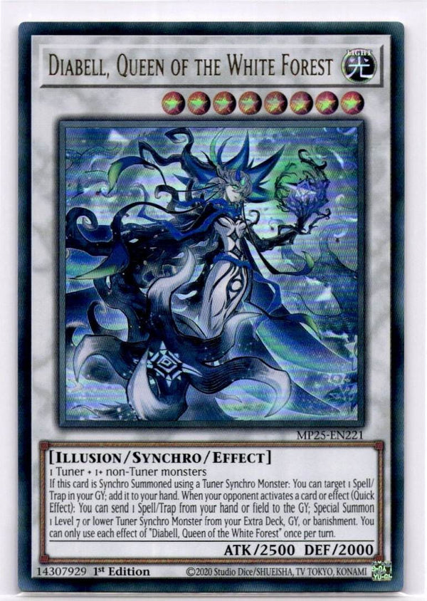 Yugioh Diabell, Queen of the White Forest MP25-EN221 Ultra Rare 1st Edition NM