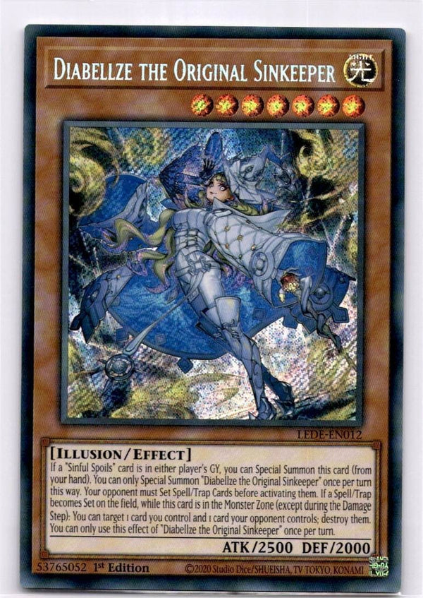 Yugioh Diabellze the Original Sinkeeper LEDE-EN012 Secret Rare 1st Edition NM