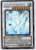 Yugioh Stardust Dragon TDGS-EN040 Ghost Rare Unlimited Edition DAMAGED - See pic