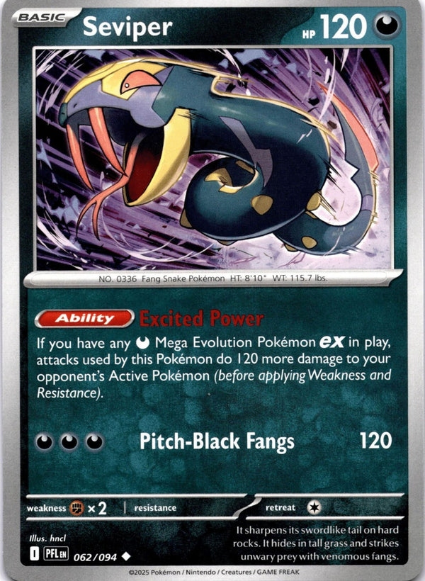 Pokemon Seviper 062/094 Phantasmal Flames Non Holo NM