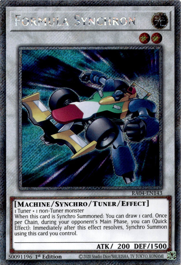 Yugioh Formula Synchron RA04-EN143 Platinum Secret Rare 1st Edition NM