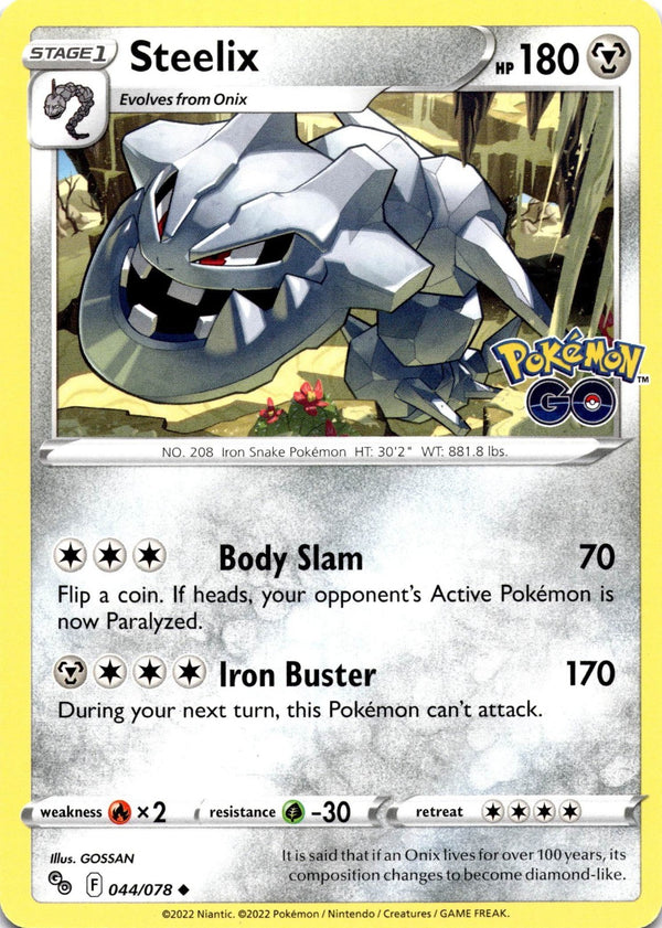 Pokemon Steelix 044/078 Pokemon Go Non Holo NM