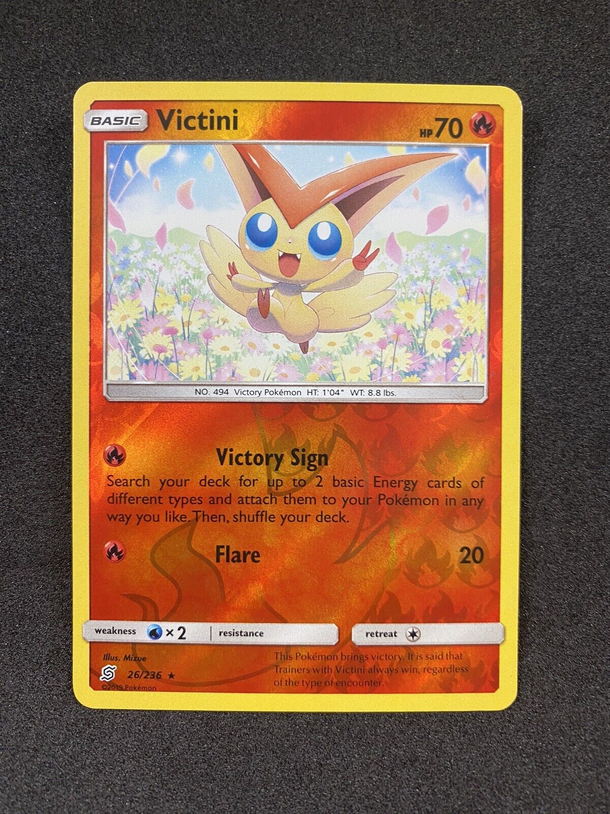 Pokemon Victini 26/236 Reverse Holo Unified Minds NM