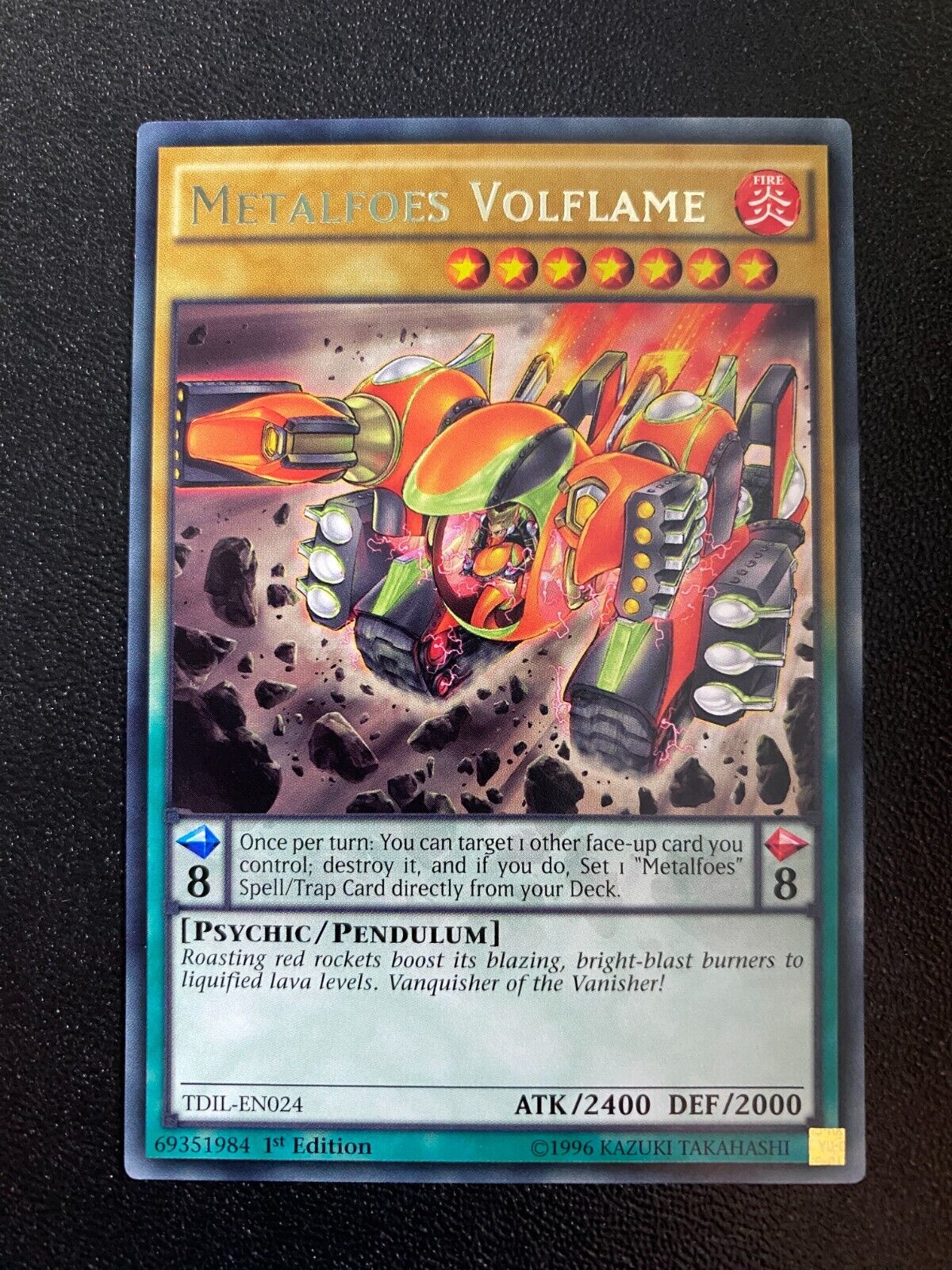 Yugioh Metalfoes Volflame TDIL-EN024 Rare 1st Edition NM