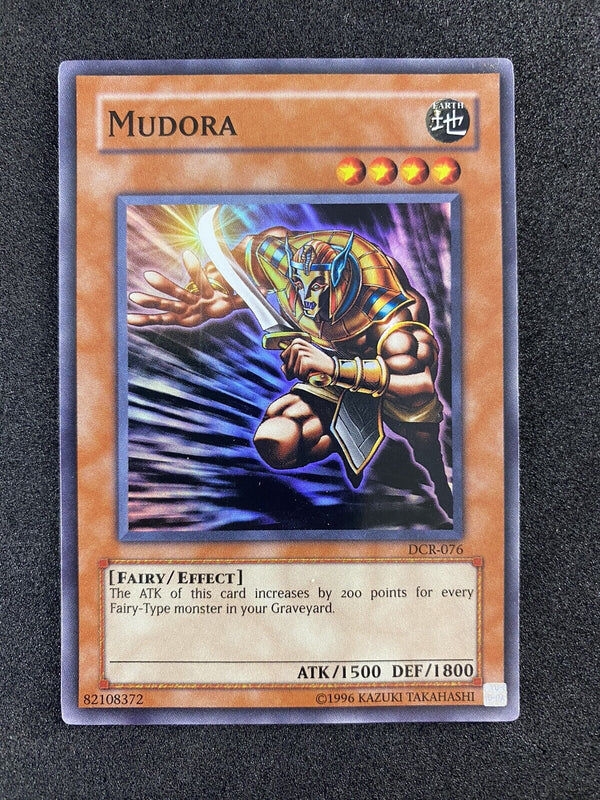 Yugioh Mudora Dark Crisis DCR-076 Super Rare Unlimited LP - Minir Crease