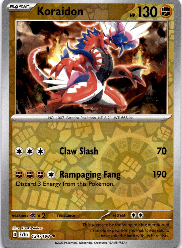 Pokemon Koraidon 124/198 Scarlet Violet Base Reverse Holo LP/NM