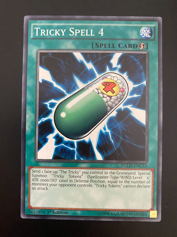 Yugioh Tricky Spell 4 YGLD-ENC33 Common 1st Edition NM/MINT