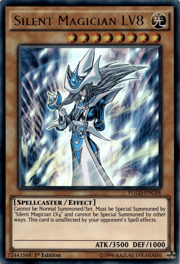 Yugioh Silent Magician LV8 YGLD-ENC04 Ultra Rare 1st Edition LP