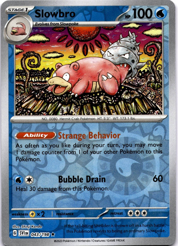 Pokemon Slowbro 043/198 Scarlet Violet Base Reverse Holo NM