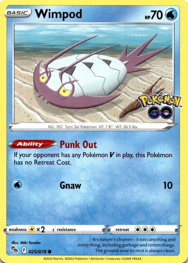 Pokemon Wimpod 025/078 Pokemon Go Non Holo NM