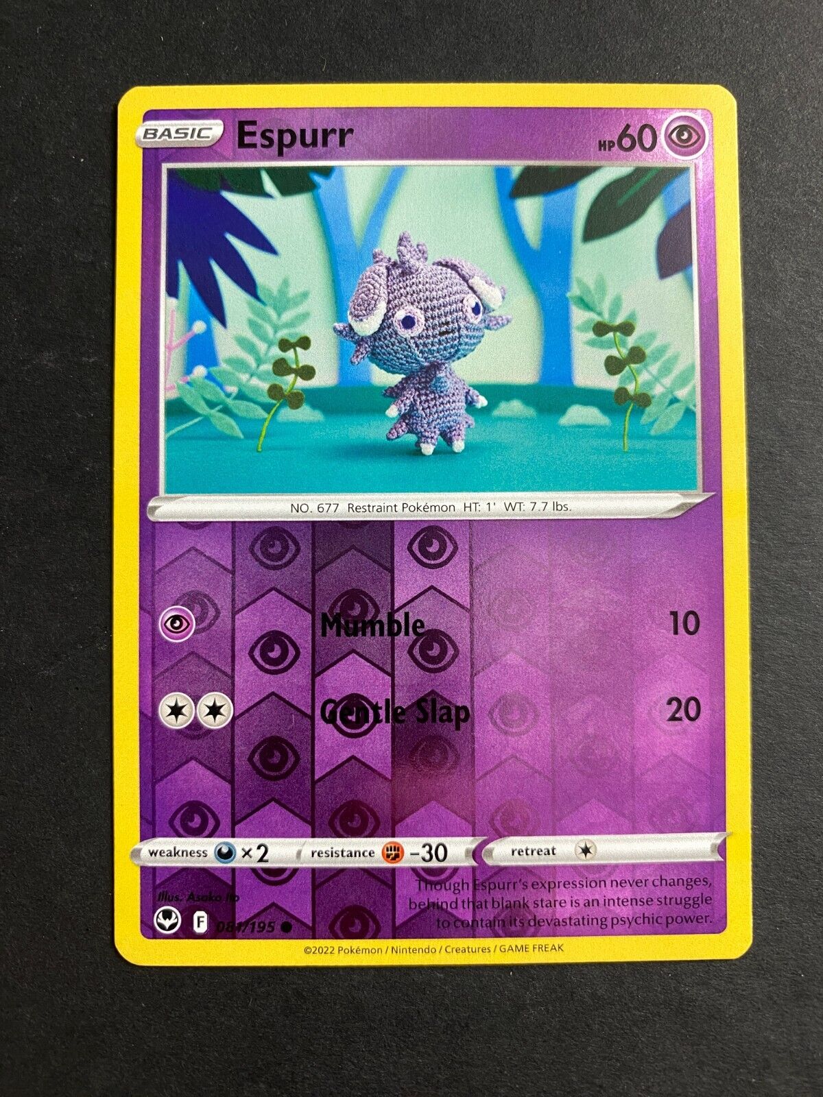 Pokemon Espurr 081/195 Silver Tempest Reverse Holo NM