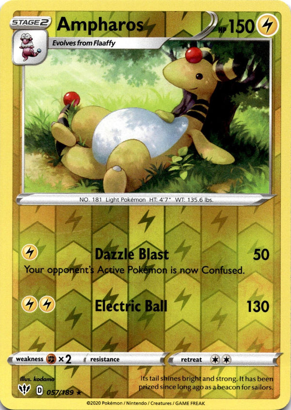 Pokemon Ampharos 057/189 Darkness Ablaze Reverse Holo NM