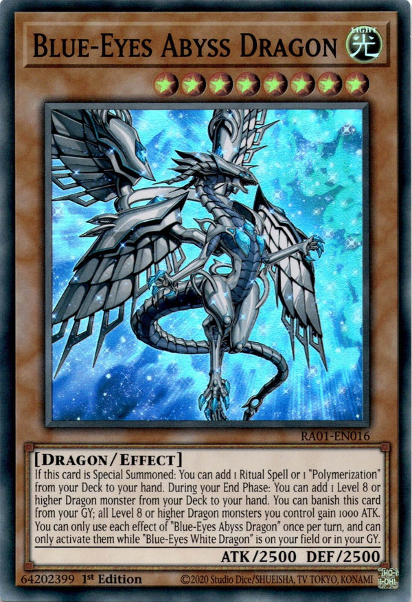 Yugioh Blue-Eyes Abyss Dragon RA01-EN016 Super Rare 1st Edition NM