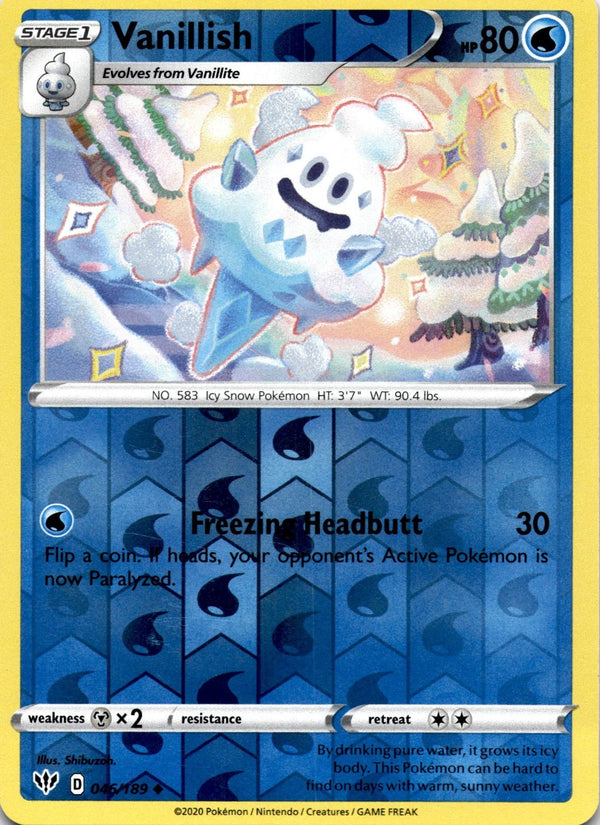Pokemon Vanillish 046/189 Darkness Ablaze Reverse Holo NM