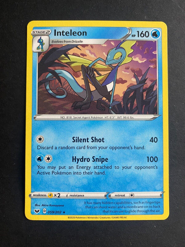 Pokemon Inteleon 059/202 Sword Shield Base Rare Non Holo NM