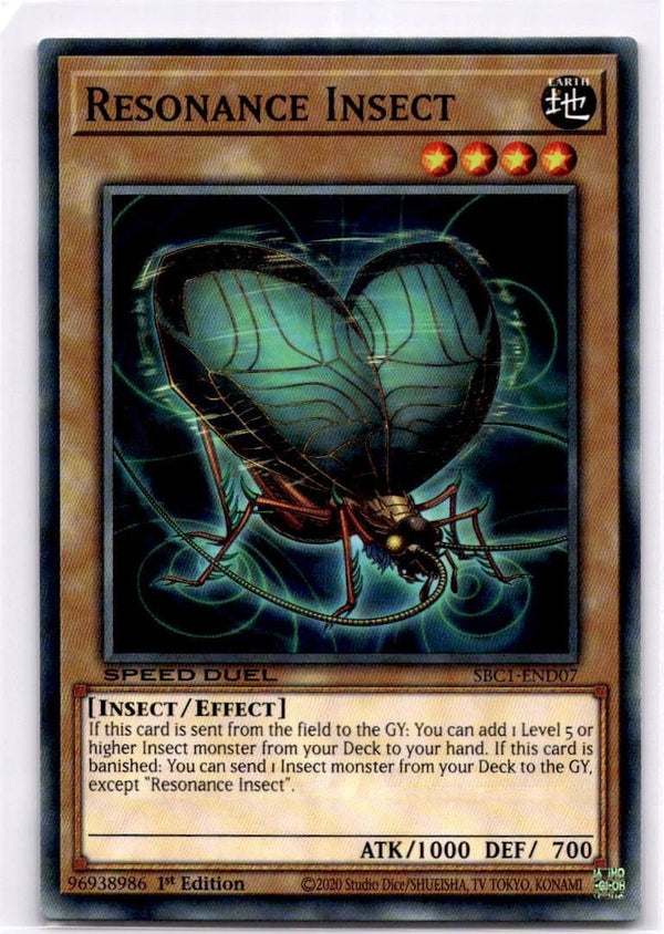 Yugioh Resonance Insect SBC1-END07 Common 1st Edition NM