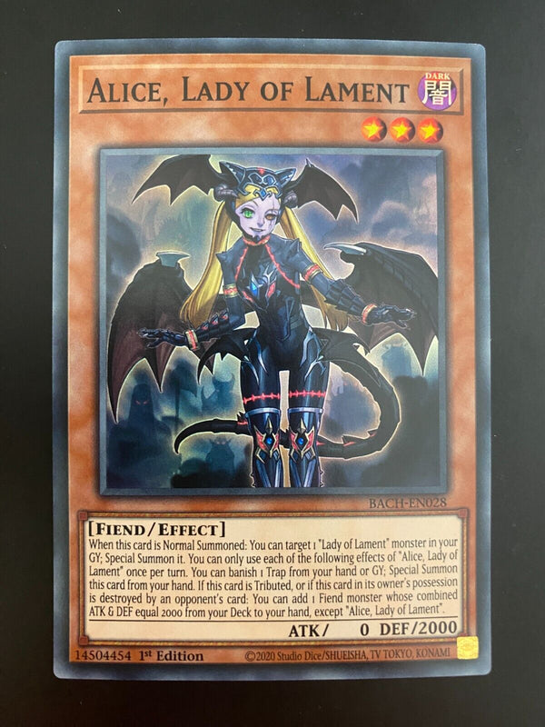 Yugioh Alice, Lady of Lament BACH-EN028 1st Edition Super Rare NM/MINT