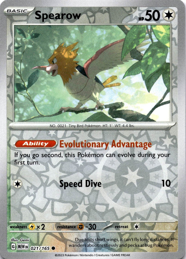 Pokemon Spearow 021/165 Pokemon 151 Reverse Holo NM