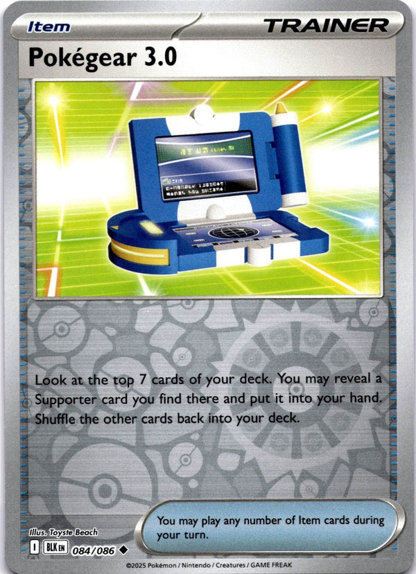 Pokemon Pokégear 3.0 084/086 Black Bolt Reverse Holo NM
