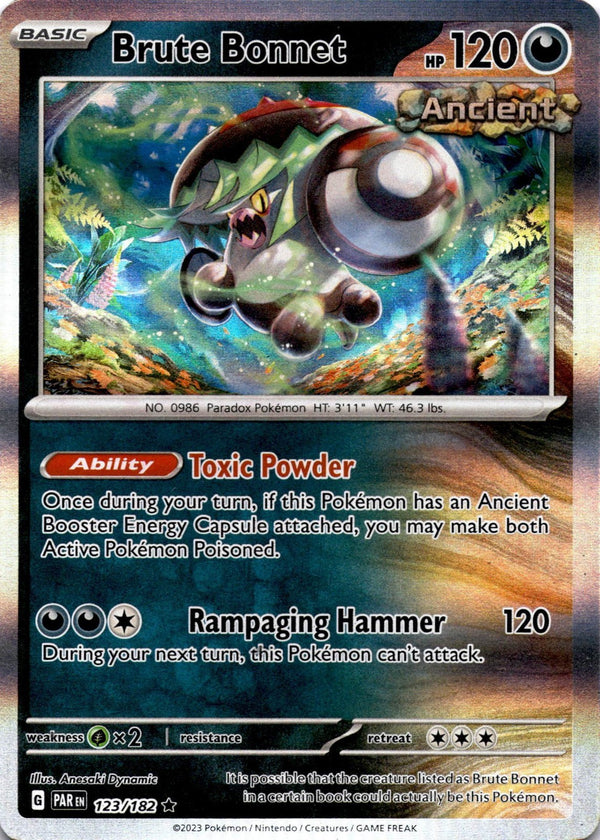 Pokemon Brute Bonnet 123/182 Paradox Rift Holo LP