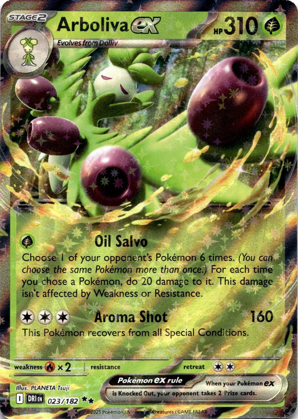Pokemon Arboliva ex 023/182 Destined Rivals Full Art Holo NM