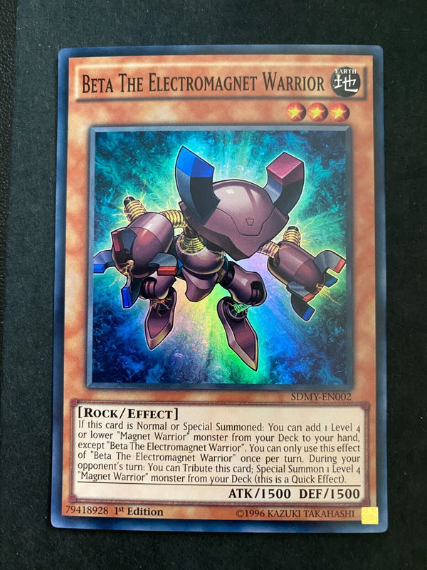 Yugioh Beta The Electromagnet Warrior SDMY-EN002 Super Rare 1st Edition NM