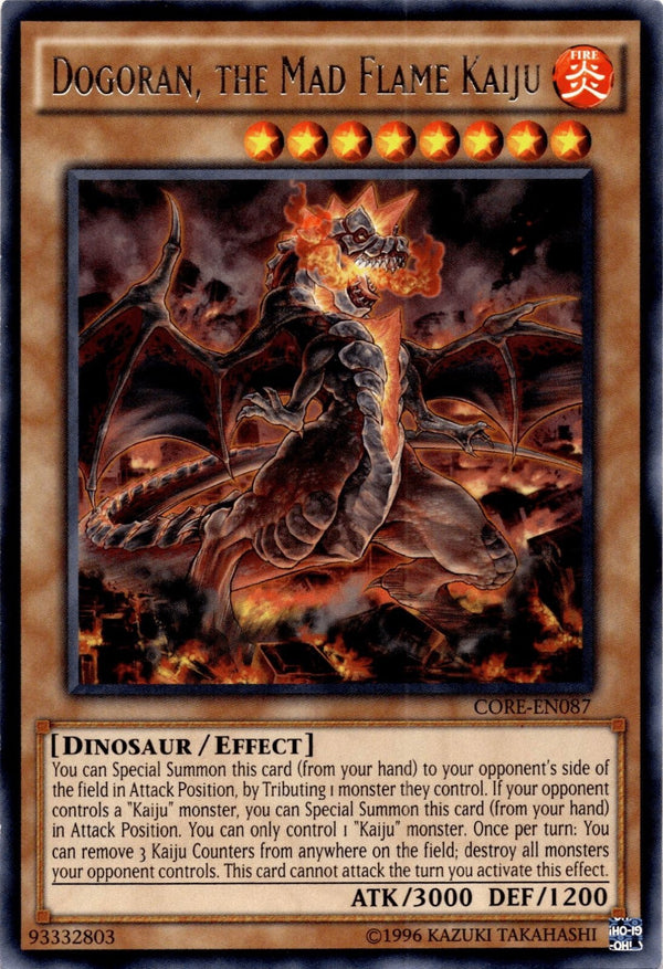 Yugioh Dogoran, the Mad Flame Kaiju CORE-EN087 Rare Unlimited Edition NM