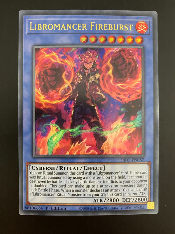 Yugioh Libromancer Fireburst DIFO-EN087 1st Edition Ultra Rare NM/MINT