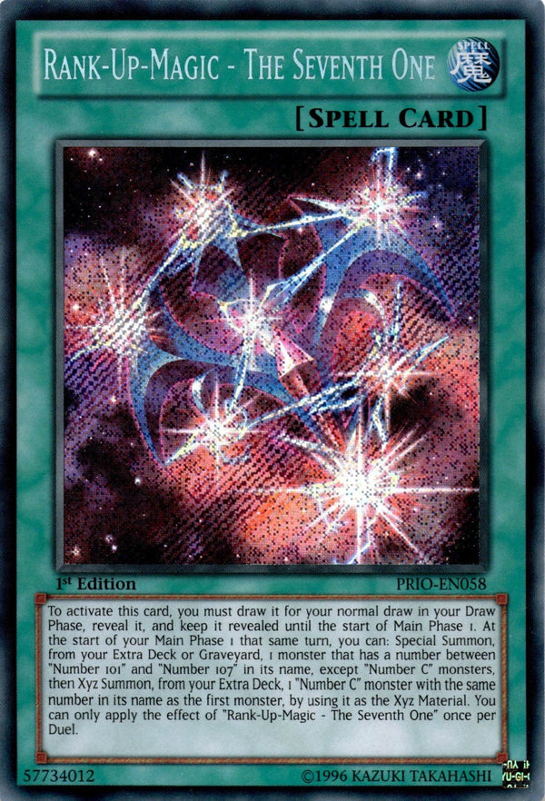 Yugioh Rank-Up-Magic - The Seventh One PRIO-EN058 Secret Rare 1st Edition NM