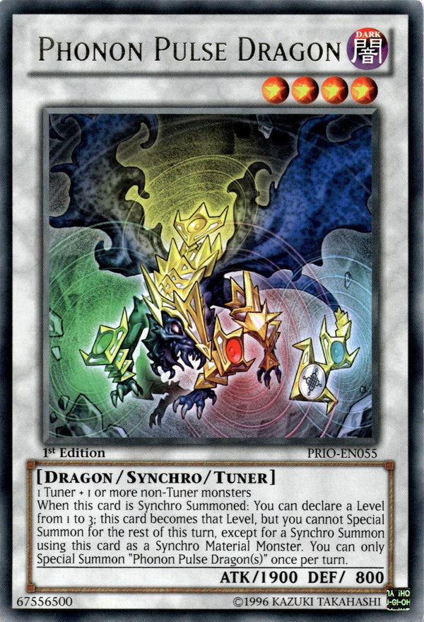 Yugioh Phonon Pulse Dragon PRIO-EN055 Rare 1st Edition VLP/NM
