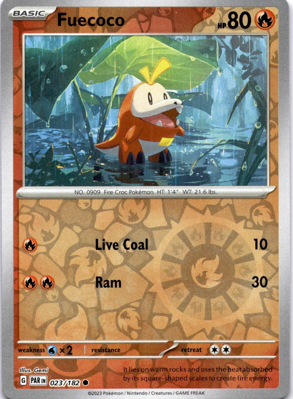 Pokemon Fuecoco 023/182 Paradox Rift Reverse Holo NM