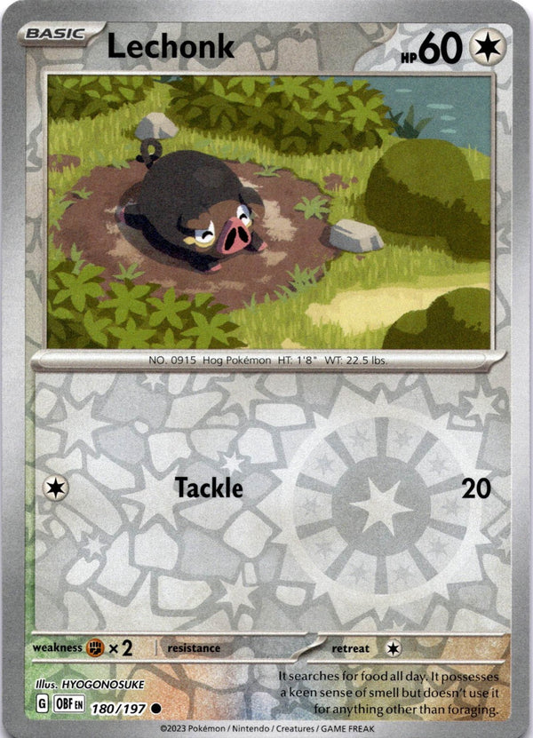 Pokemon Lechonk 180/197 Obsidian Flames Reverse Holo NM