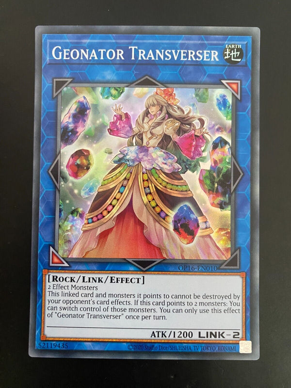 Yugioh Geonator Transverser OP16-EN010 Super Rare Unl Edition NM/MINT