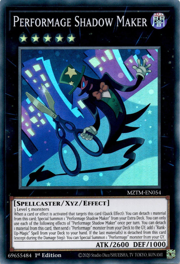 Yugioh Performage Shadow Maker MZTM-EN054 Super Rare 1st Edition NM