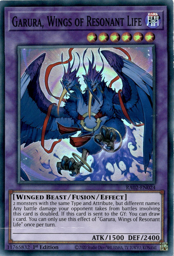Yugioh Garura, Wings of Resonant Life RA02-EN024 Super Rare 1st Edition NM