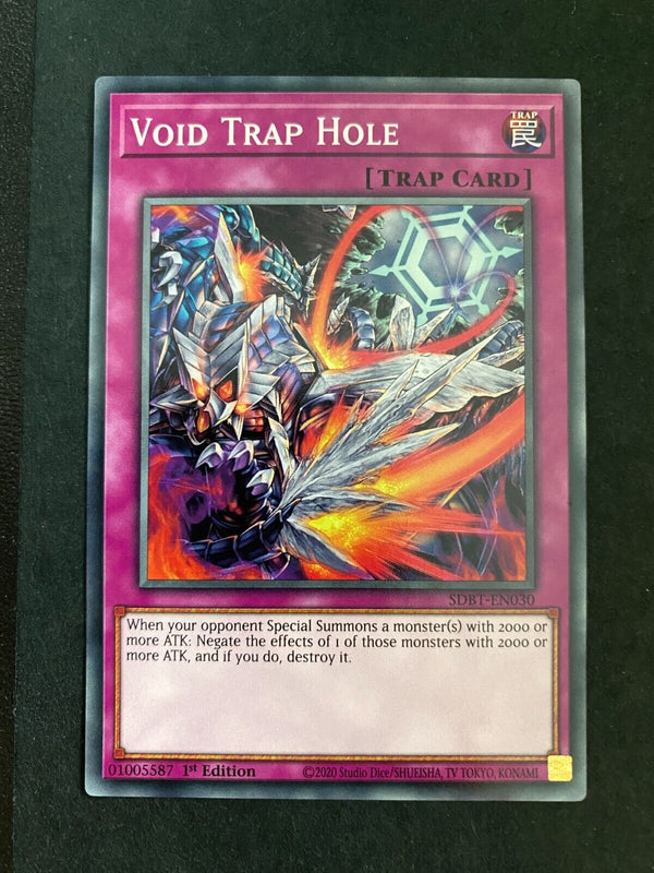 Yugioh Void Trap Hole SDBT-EN030 Common 1st Edition NM