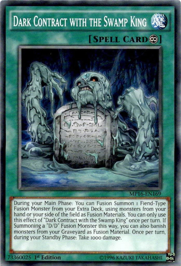 Yugioh Dark Contract with the Swamp King MP16-EN169 Common 1st Edition NM