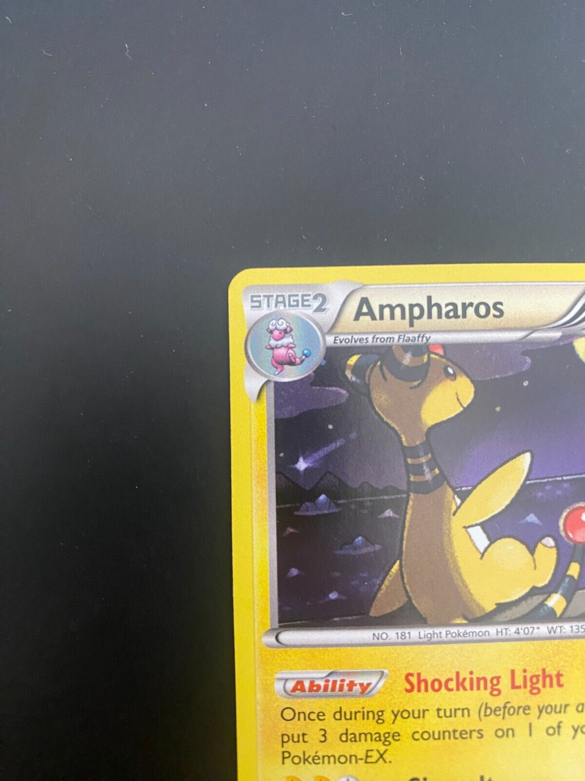 Pokemon Ampharos 40/114 Steam Siege Holo MISCUT NM