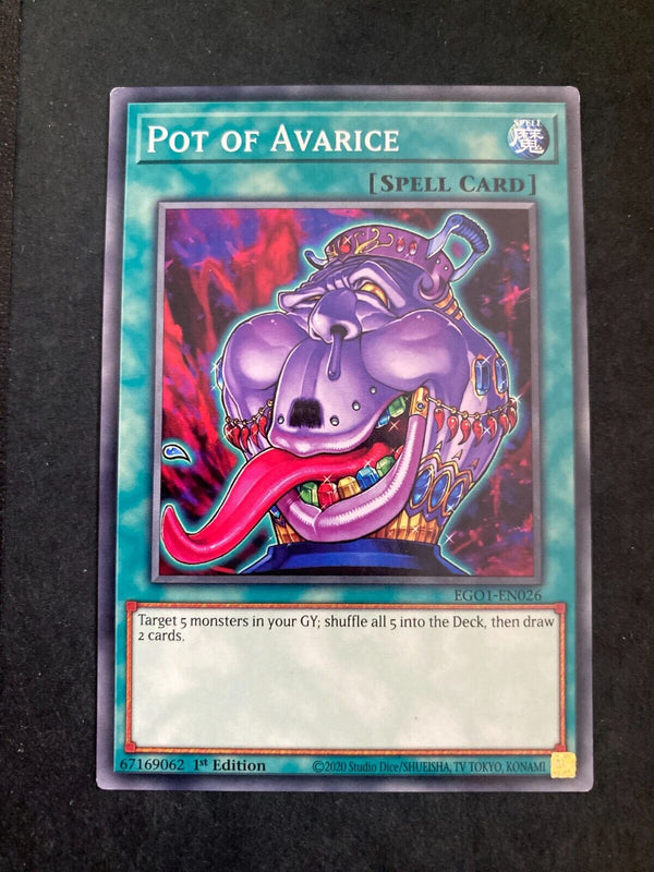 Yugioh Pot of Avarice EGO1-EN026 Common 1st Edition NM