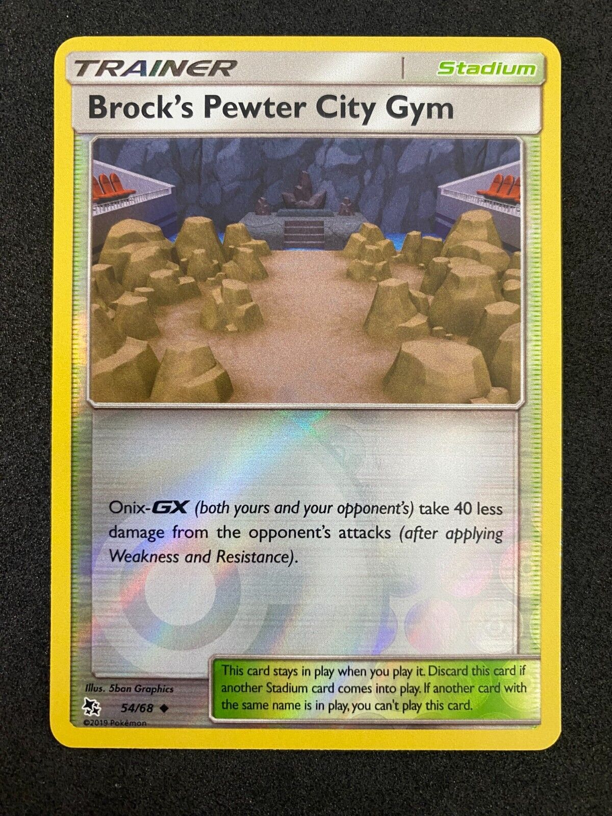 Pokemon Brock's Pewter City Gym 54/68 Hidden Fates Reverse Holo NM-MINT