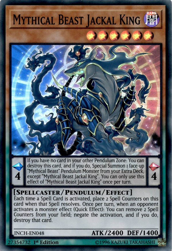 Yugioh Mythical Beast Jackal King INCH-EN048 Super Rare 1st Edition VLP/NM