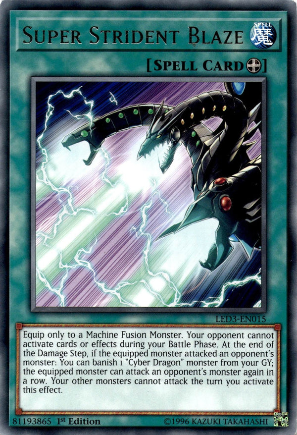 Yugioh Super Strident Blaze LED3-EN015 Rare 1st Edition MP